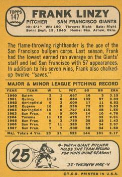 2017 Topps Heritage - 50th Anniversary Buybacks #147 Frank Linzy Back