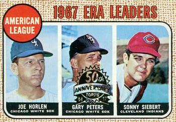 2017 Topps Heritage - 50th Anniversary Buybacks #8 American League 1967 ERA Leaders (Joe Horlen / Gary Peters / Sonny Siebert) Front