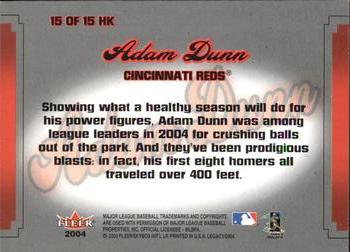 2004 Fleer Legacy - Hit Kings #15HK Adam Dunn Back