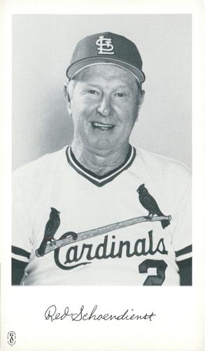 1984 St. Louis Cardinals Photocards #NNO Red Schoendienst Front