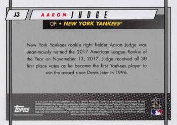 2017 Topps On-Demand Rookie Class - ROY Award Winner Aaron Judge #J3 Aaron Judge Back
