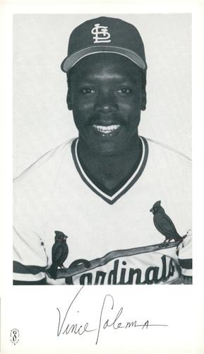 1985 St. Louis Cardinals Photocards #NNO Vince Coleman Front