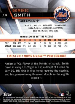 2018 Finest #36 Dominic Smith Back