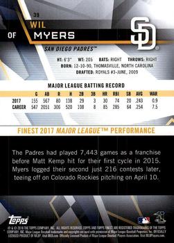 2018 Finest #39 Wil Myers Back