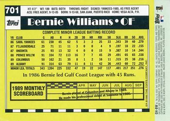 2003 Topps Gallery - Heritage #GH-BW Bernie Williams Back