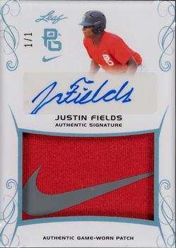 2017 Leaf Perfect Game National Showcase - Patch Autographs Blue #PA-JF2 Justin Fields Front