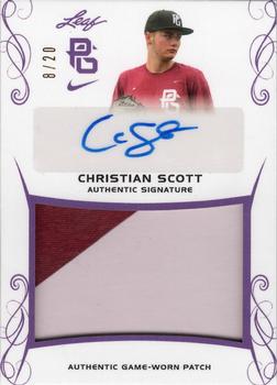 2017 Leaf Perfect Game National Showcase - Patch Autographs Purple #PA-CS2 Christian Scott Front
