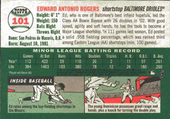 2003 Topps Heritage #101 Ed Rogers Back