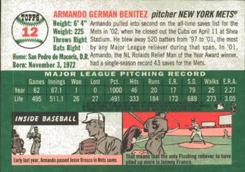 2003 Topps Heritage #12 Armando Benitez Back