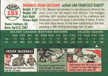 2003 Topps Heritage #153 Marquis Grissom Back