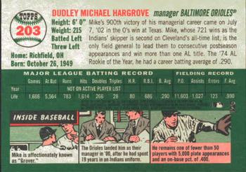 2003 Topps Heritage #203 Mike Hargrove Back