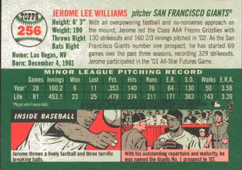 2003 Topps Heritage #256 Jerome Williams Back