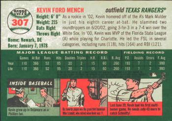 2003 Topps Heritage #307 Kevin Mench Back