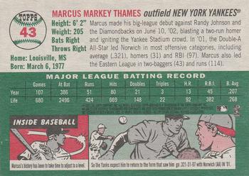 2003 Topps Heritage #43 Marcus Thames Back
