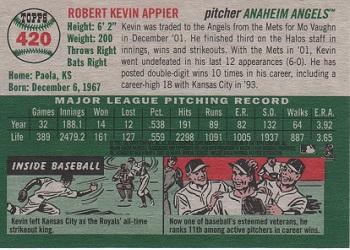 2003 Topps Heritage #420 Kevin Appier Back