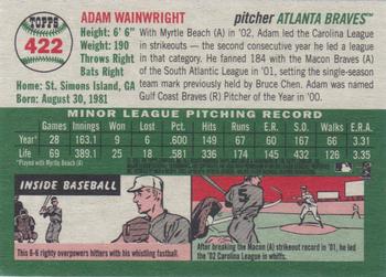 2003 Topps Heritage #422 Adam Wainwright Back