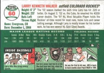 2003 Topps Heritage #60 Larry Walker Back