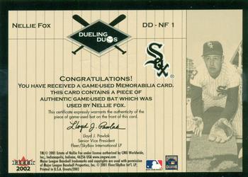2004 Fleer National Pastime - Buyback Game Used #DD-NF1 Nellie Fox / Rocky Colavito Back