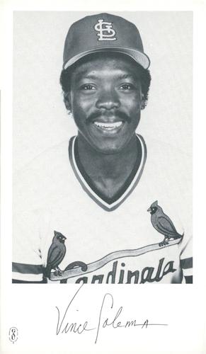 1986 St. Louis Cardinals Photocards #NNO Vince Coleman Front