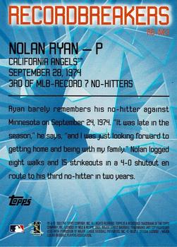 2003 Topps - Record Breakers Nolan Ryan #RB-NR3 Nolan Ryan Back