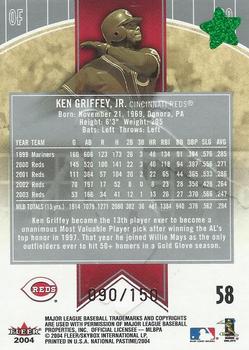 2004 Fleer National Pastime - Red Foil #58 Ken Griffey Jr. Back