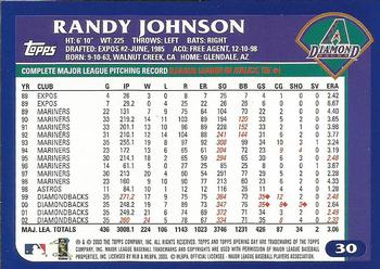2003 Topps Opening Day #30 Randy Johnson Back