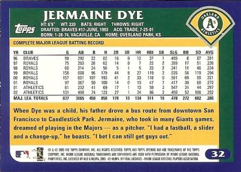 2003 Topps Opening Day #32 Jermaine Dye Back