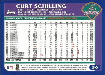 2003 Topps Opening Day #36 Curt Schilling Back