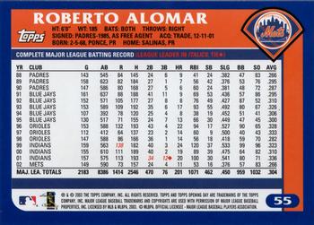 2003 Topps Opening Day #55 Roberto Alomar Back