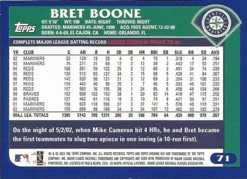 2003 Topps Opening Day #71 Bret Boone Back