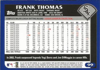 2003 Topps Opening Day #99 Frank Thomas Back