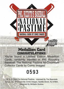 1995 Comic Images Phil Rizzuto's Baseball: The National Pastime - Medallion Card #NNO Medallion Card Back
