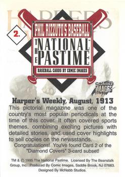 1995 Comic Images Phil Rizzuto's Baseball: The National Pastime - Diamond Covers #2 Harper's Weekly, August, 1913 Back