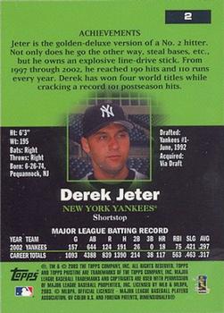 2003 Topps Pristine #2 Derek Jeter Back