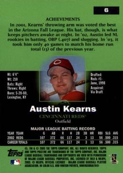 2003 Topps Pristine #6 Austin Kearns Back