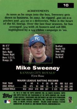 2003 Topps Pristine #10 Mike Sweeney Back