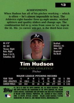 2003 Topps Pristine #13 Tim Hudson Back