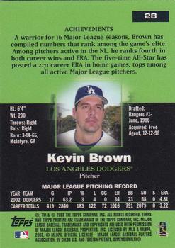 2003 Topps Pristine #28 Kevin Brown Back