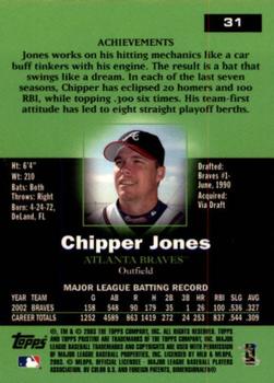 2003 Topps Pristine #31 Chipper Jones Back