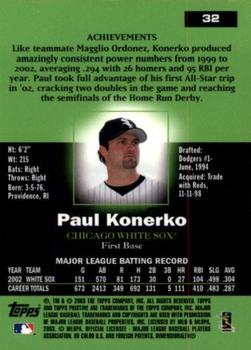2003 Topps Pristine #32 Paul Konerko Back