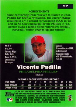 2003 Topps Pristine #37 Vicente Padilla Back