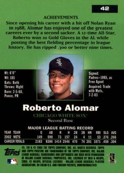2003 Topps Pristine #42 Roberto Alomar Back
