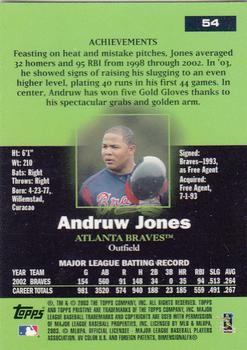 2003 Topps Pristine #54 Andruw Jones Back
