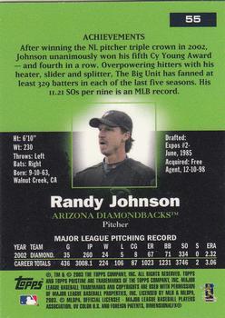 2003 Topps Pristine #55 Randy Johnson Back