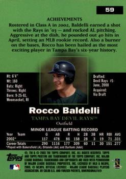 2003 Topps Pristine #59 Rocco Baldelli Back