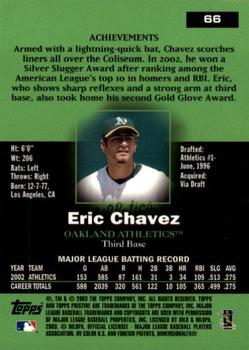 2003 Topps Pristine #66 Eric Chavez Back