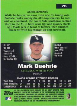 2003 Topps Pristine #75 Mark Buehrle Back