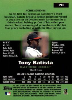 2003 Topps Pristine #78 Tony Batista Back