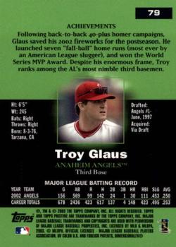 2003 Topps Pristine #79 Troy Glaus Back