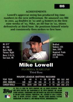 2003 Topps Pristine #86 Mike Lowell Back